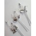 Дизайнерски фуркети за коса със сребристи кристали модел Silver Essence комплект 3 броя